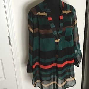 Ladies striped sheer tunic size 2X